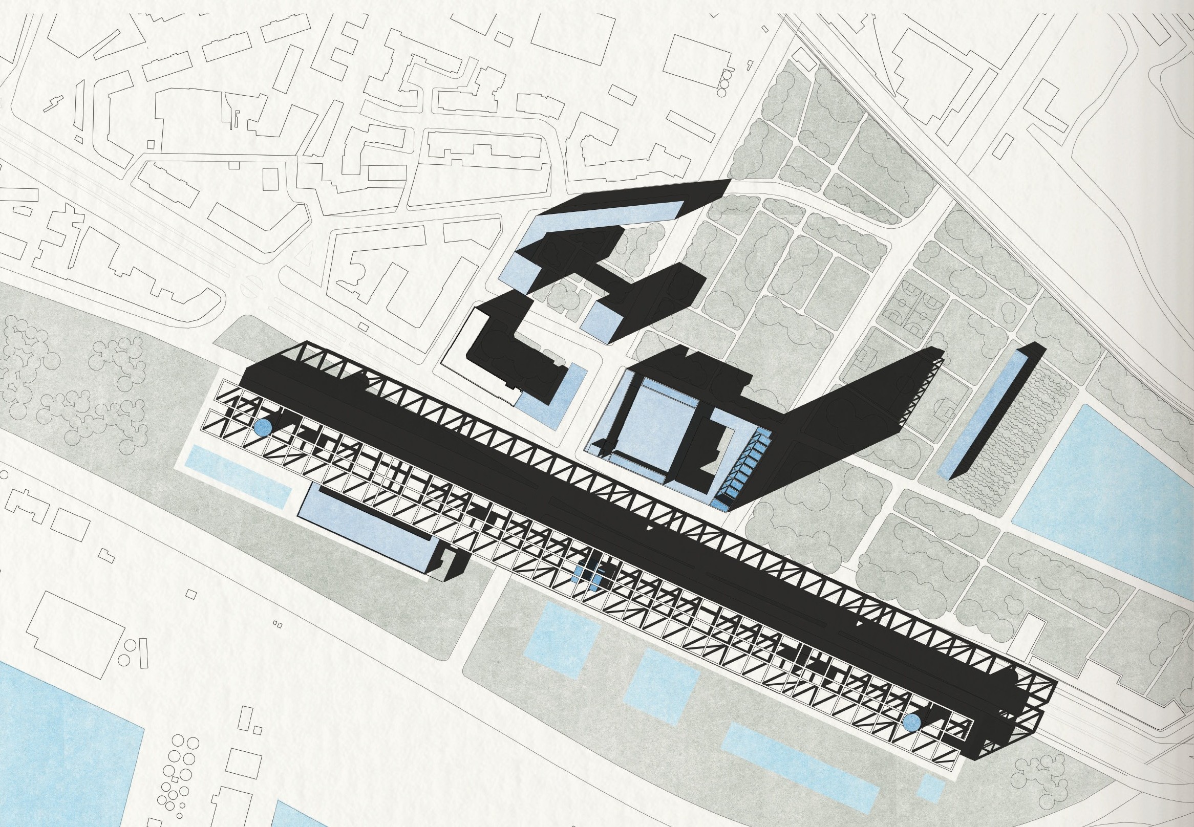 Site plan axonometric
