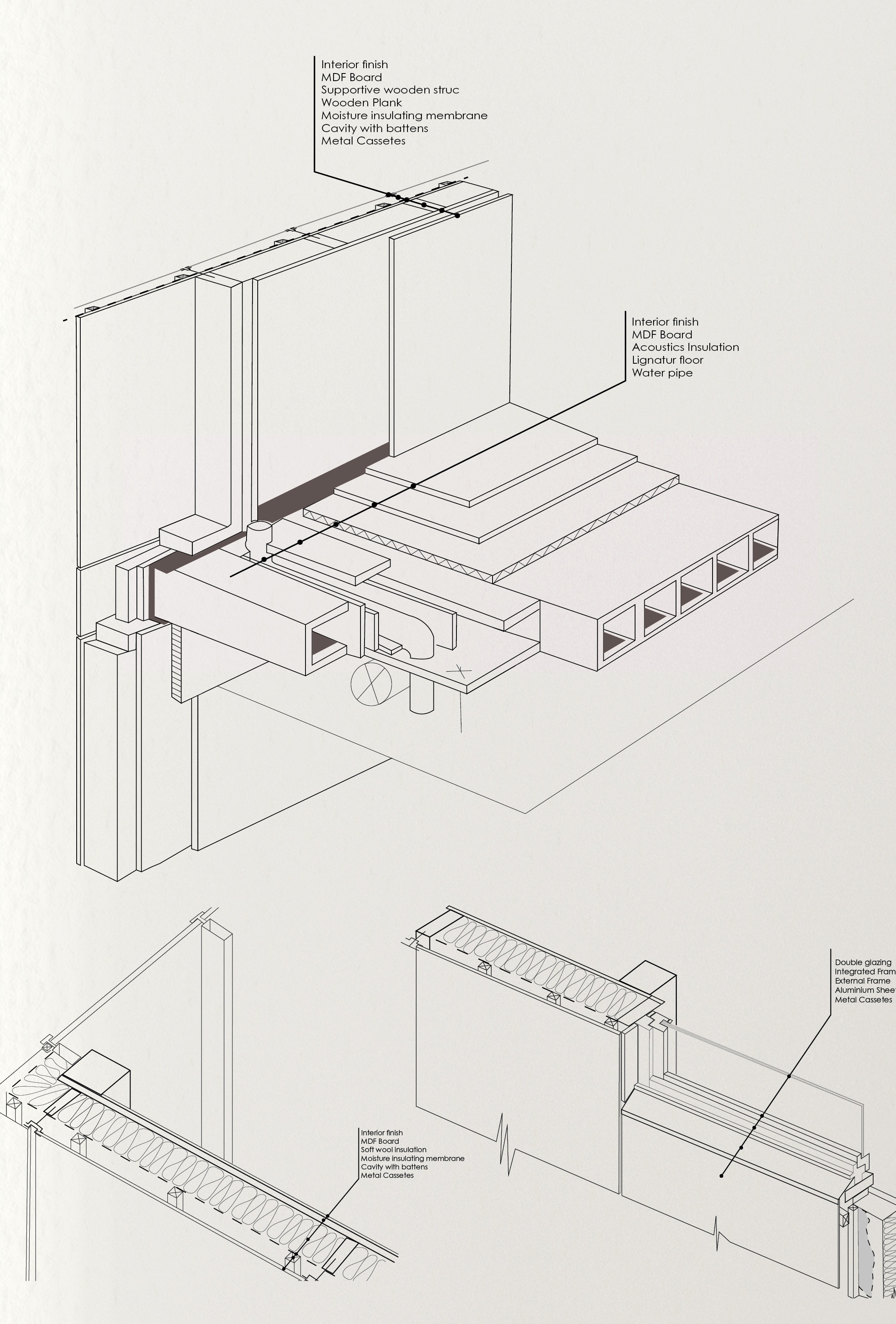 Construction detail axonometries